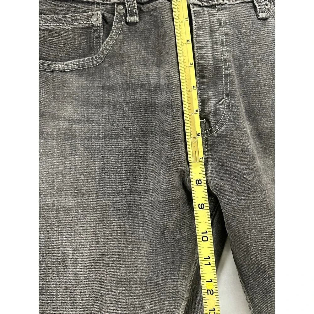 Levis 512 Jeans Mens 33x32‎ Gray Charcoal Slim Tapered Faded Black Stretch Flex
